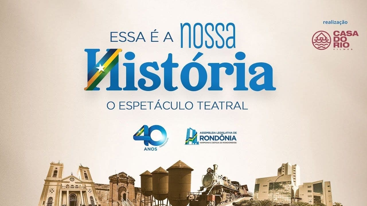 Título do espetáculo Essa é a nossa história sobre o desenho de prédios históricos de Porto Velho.
